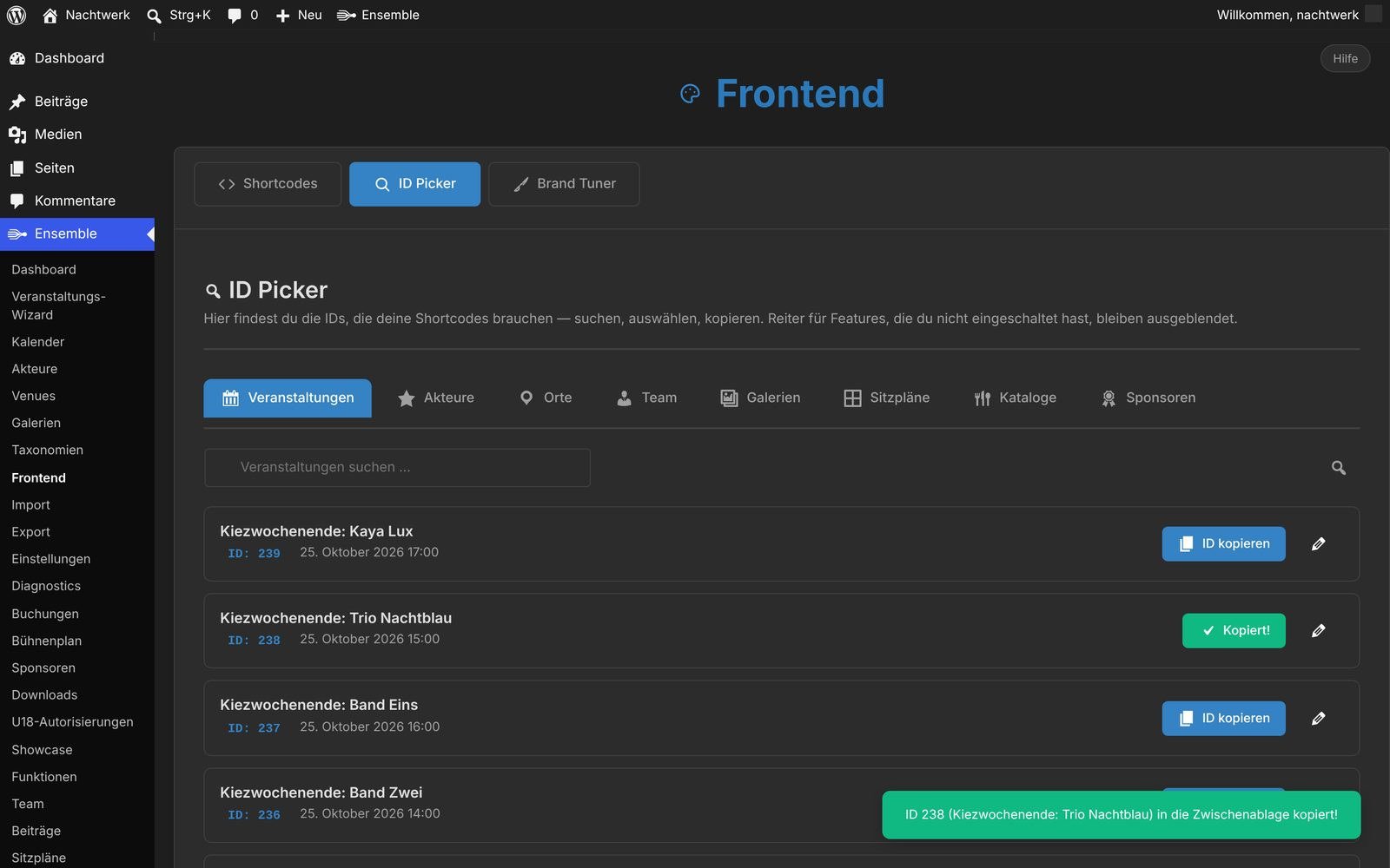 ID Picker mit kopierter ID