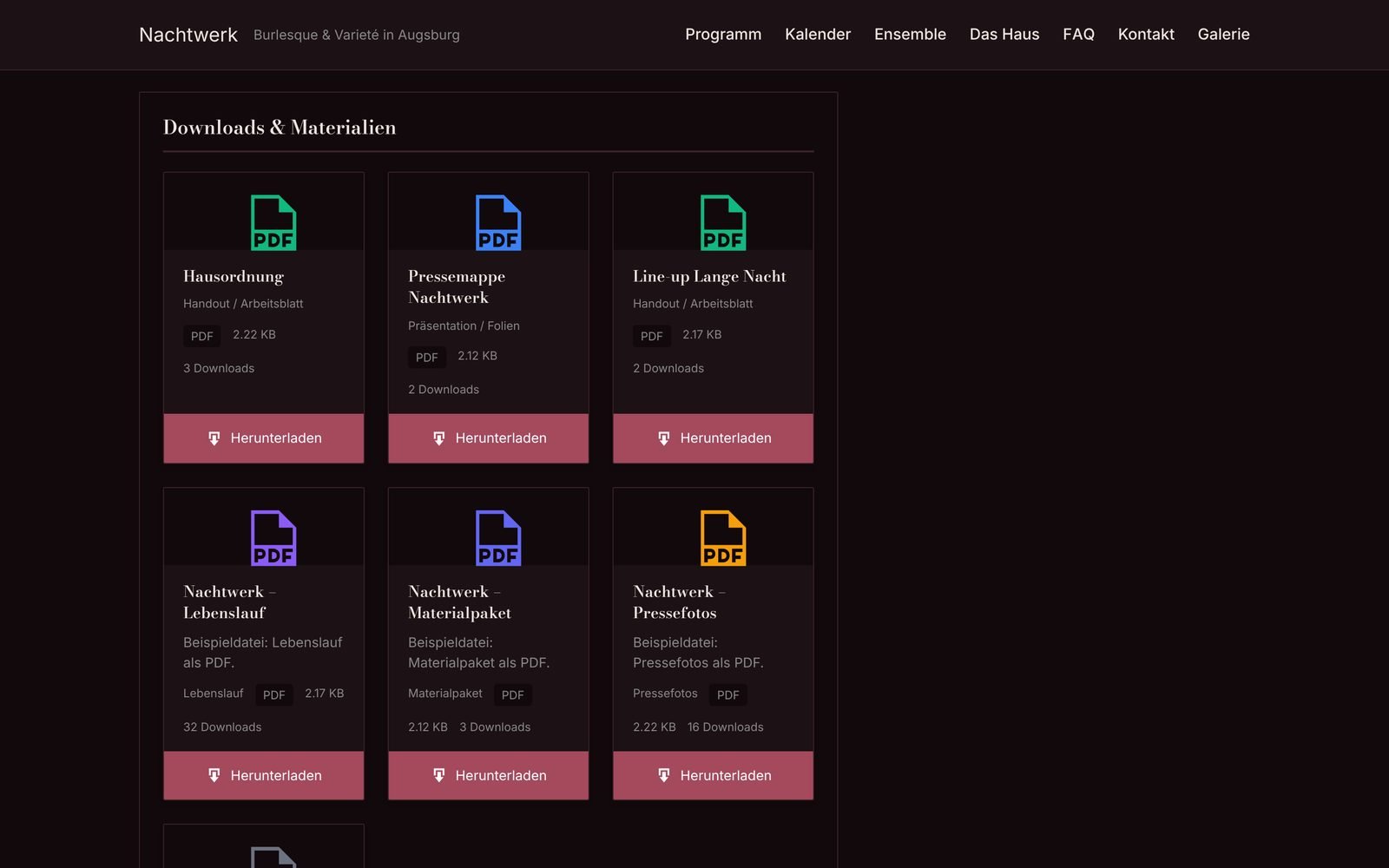 Downloads & Materialien auf der Veranstaltungsseite