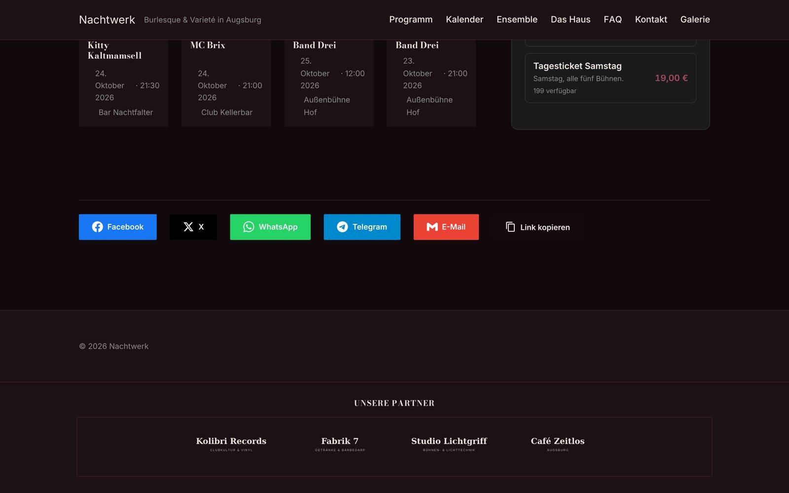 Teilen-Buttons im Frontend, Icons mit Text