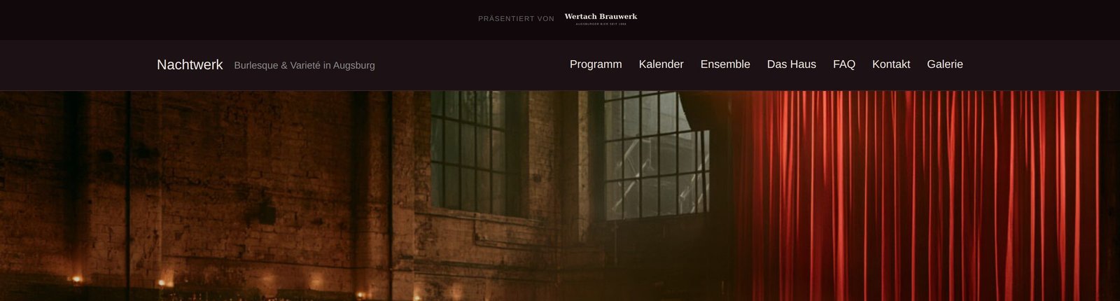 Seitenkopf einer Veranstaltungsseite mit prominent platziertem Hauptsponsor-Logo.